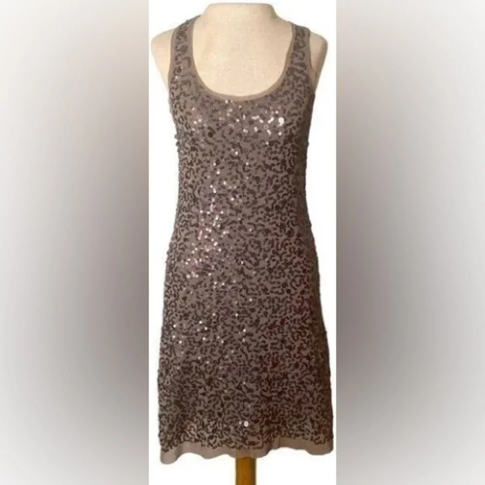 Max Studio Party Cocktail Sequin Bronze Dress Size Small